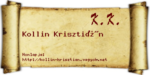 Kollin Krisztián névjegykártya