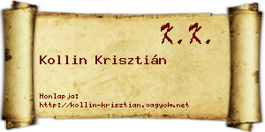 Kollin Krisztián névjegykártya